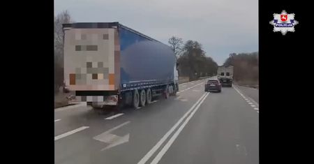 Obywatel Litwy szarżował ciężarówką. Nagrał go jeden z kierowców