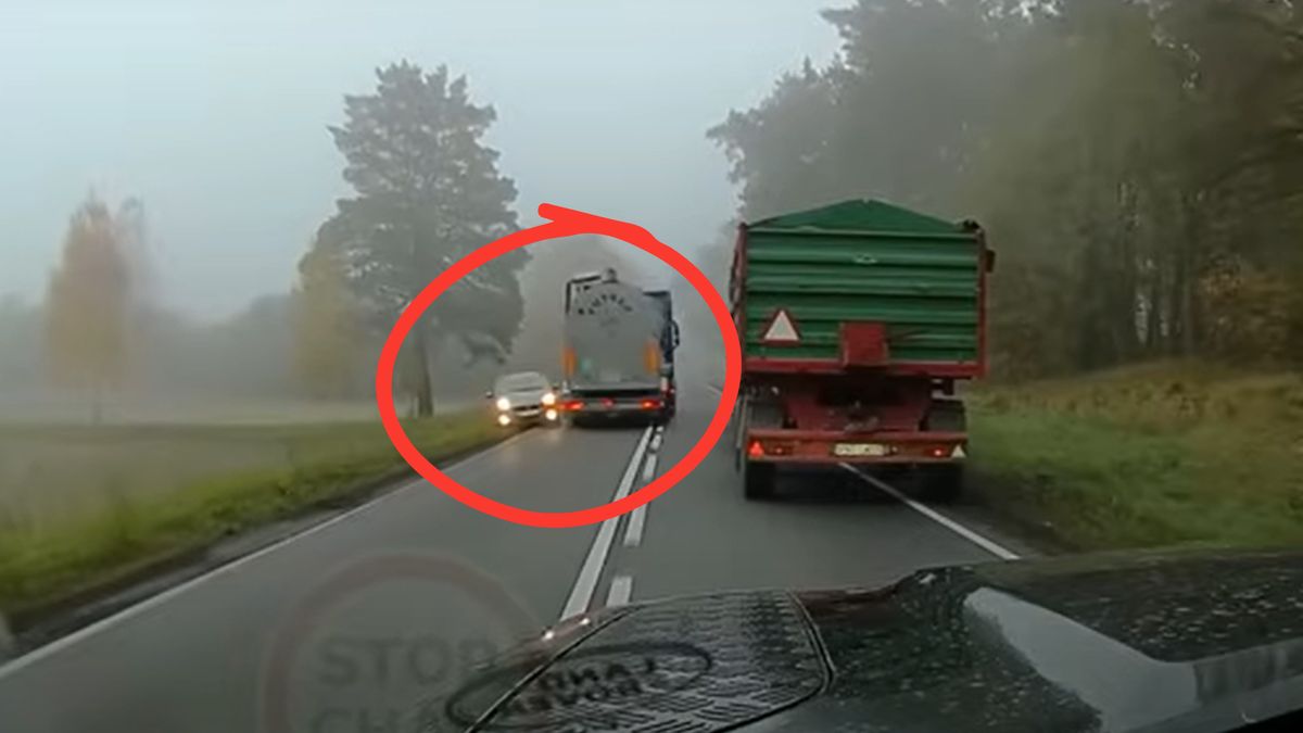 Wyprzedzał ciężarówką ciągnik. Mało nie doszło do targedii