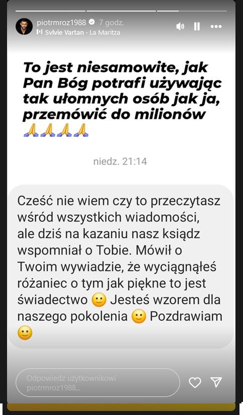 Piotr Mróz wzorem dla katolików?