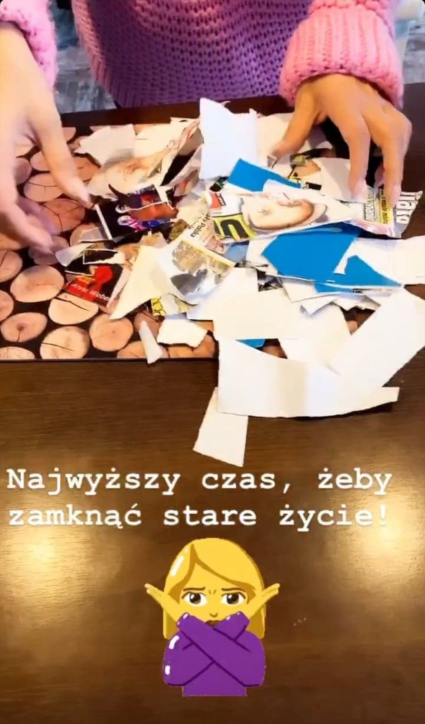 Justyna Żyła niszczy zdjęcia z byłym mężem
