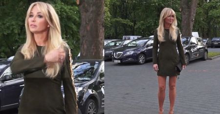 47-letnia Przetakiewicz w zbyt krótkiej sukience