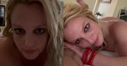 Wyzwolona i naga Britney Spears nadaje do fanów z... ŁÓŻKA: "Wygląda, jakbym zrobiła sobie operację nosa" (WIDEO)
