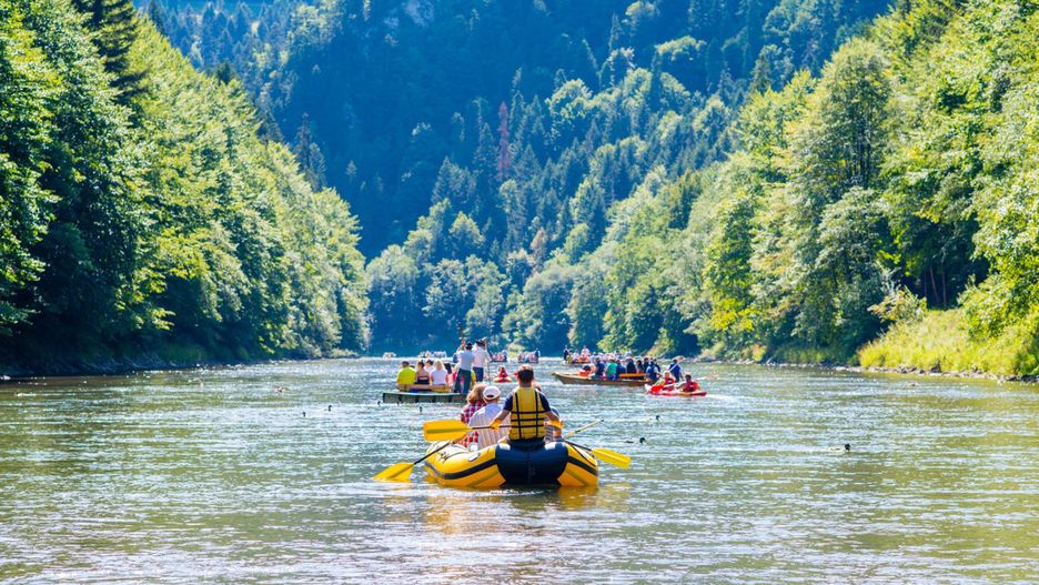 Najlepsze warunki do raftingu są na Dunajcu