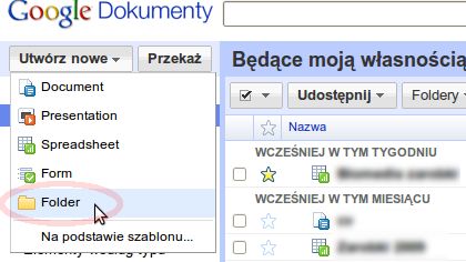Udostępniaj całe foldery w Dokumentach Google 1