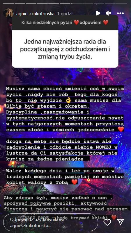 Agnieszka Kotońska o odchudzaniu