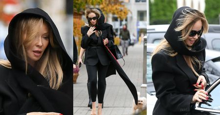 Joanna Przetakiewicz walczy z wiatrem i taszczy torebkę za 75 tysięcy, maszerując do bentleya za 2 miliony