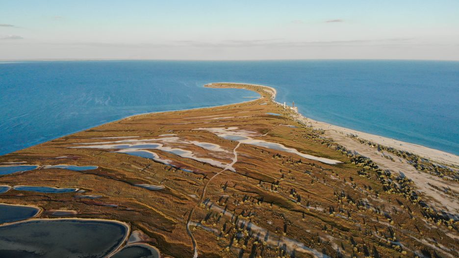 View of the eastern edge of the Dzharylhach island
Aerial view of the eastern edge of the Dzharylhach island
Yevheniia Kudrova