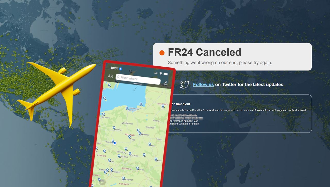 Trwają problemy serwisu Flightradar24