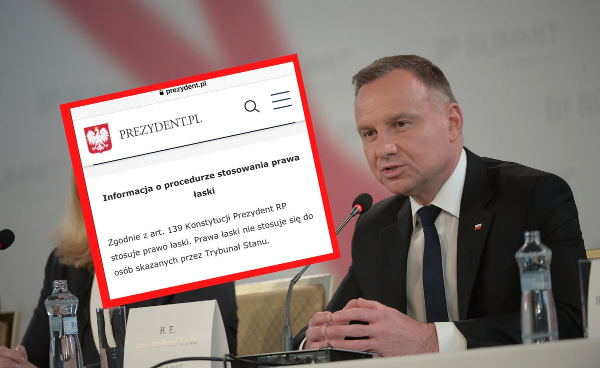 Po rozmowie w TVN24, Kancelaria Prezydenta RP zmieniła treść mówiącą o prawie łaski na stronie prezydent.pl.
