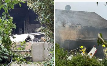 Samolot runął na dom. Mężczyzna zdążył uciec, jego żona zginęła