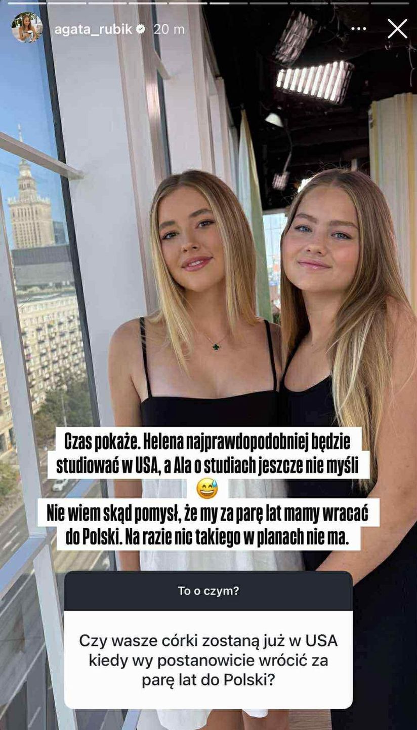 Agata Rubik o przyszłości córek w USA