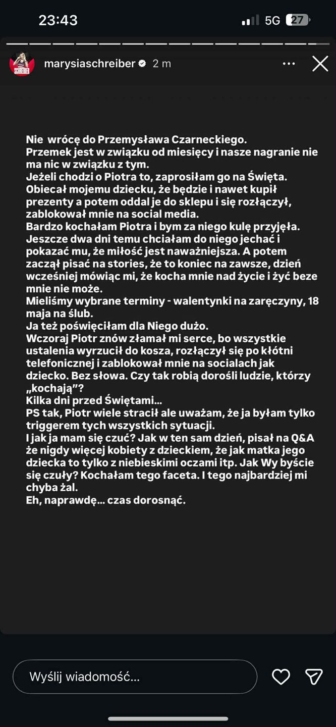 Oświadczenie Marianny Schreiber