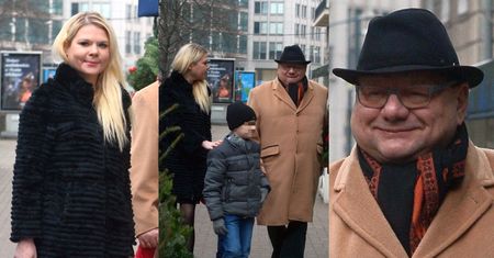 Dorodny Ryszard Kalisz z pulchną żoną idą na imprezę do restauracji (ZDJĘCIA)