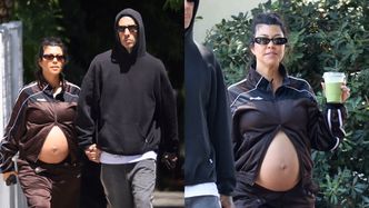 Kourtney Kardashian niczym Rihanna. Tak wyeksponowała ciążowy brzuszek na spacerze z Travisem Barkerem. Nowy TREND?! (ZDJĘCIA)