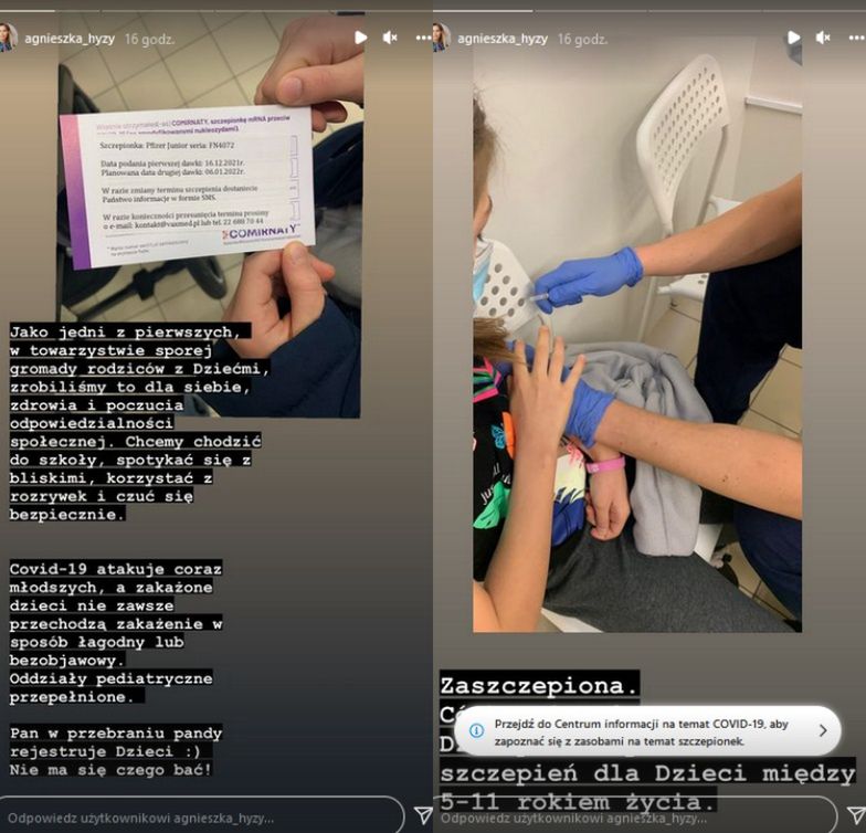 Agnieszka Hyży mierzy się z krytyką po zaszczepieniu córki