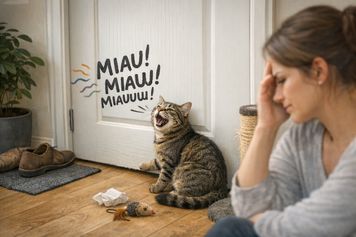 Kot siedzi pod drzwiami i miauczy bez przerwy. Czy kiedykolwiek przestanie?