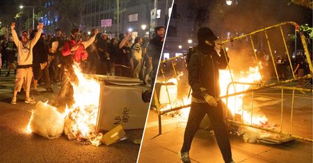 Gorąco na ulicach Barcelony. Podpalone kosze, zdewastowane auta