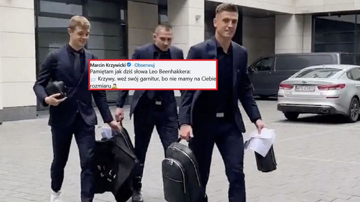 Łączy Nas Piłka / Na zdjęciu: polscy piłkarze przed wylotem do Kataru i wpis Marcina Krzywickiego