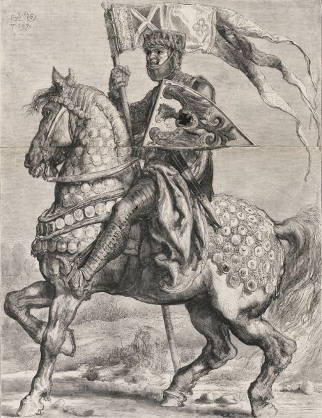 Portret Bolesława I Wysokiego, drzeworyt Konstantego Przykorskiego według rysunku Jana Matejki