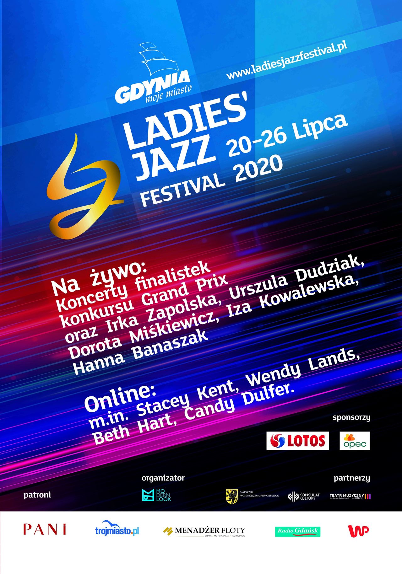 Ladies’ Jazz Festival Gdynia 2020 W dniach 20-26 lipca 2020  Na żywo i ze świata. W Gdyni i w Internecie