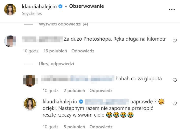 Internauci zarzucają Klaudii retusz zdjęć 