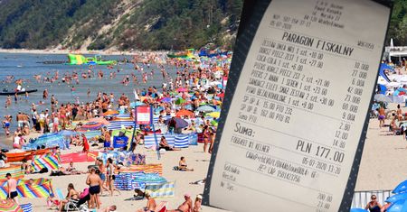 Władysławowo. Jadło 6 osób. Czytelnik postanowił pokazać ten paragon z wakcji