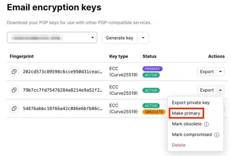 Import kluczy protonmail