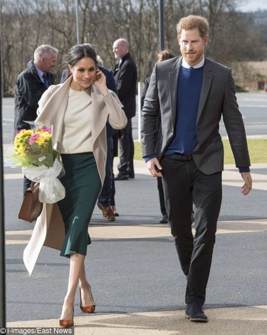 Image licensed to i-Images Picture Agency. 23/03/2018. Lisburn United Kingdom. Prince Harry and Meghan Markle at the Eikon Centre in Lisburn,Northern Ireland , United Kingdom.  Picture by POOL / i-Images