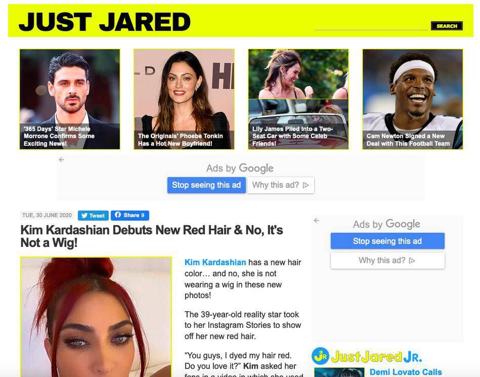Michele Morrone na czołówce Just Jared