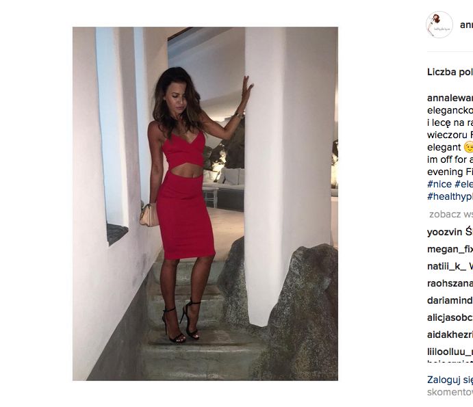 Anna Lewandowska w czerwonej sukience Sugarfree