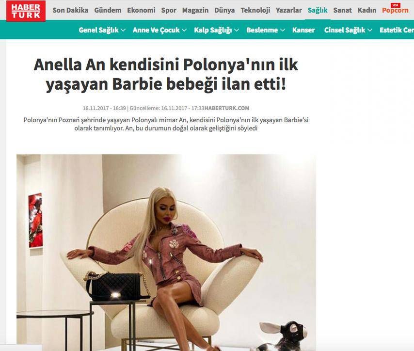 Anella (Polska żywa Barbie) w zagranicznych mediach