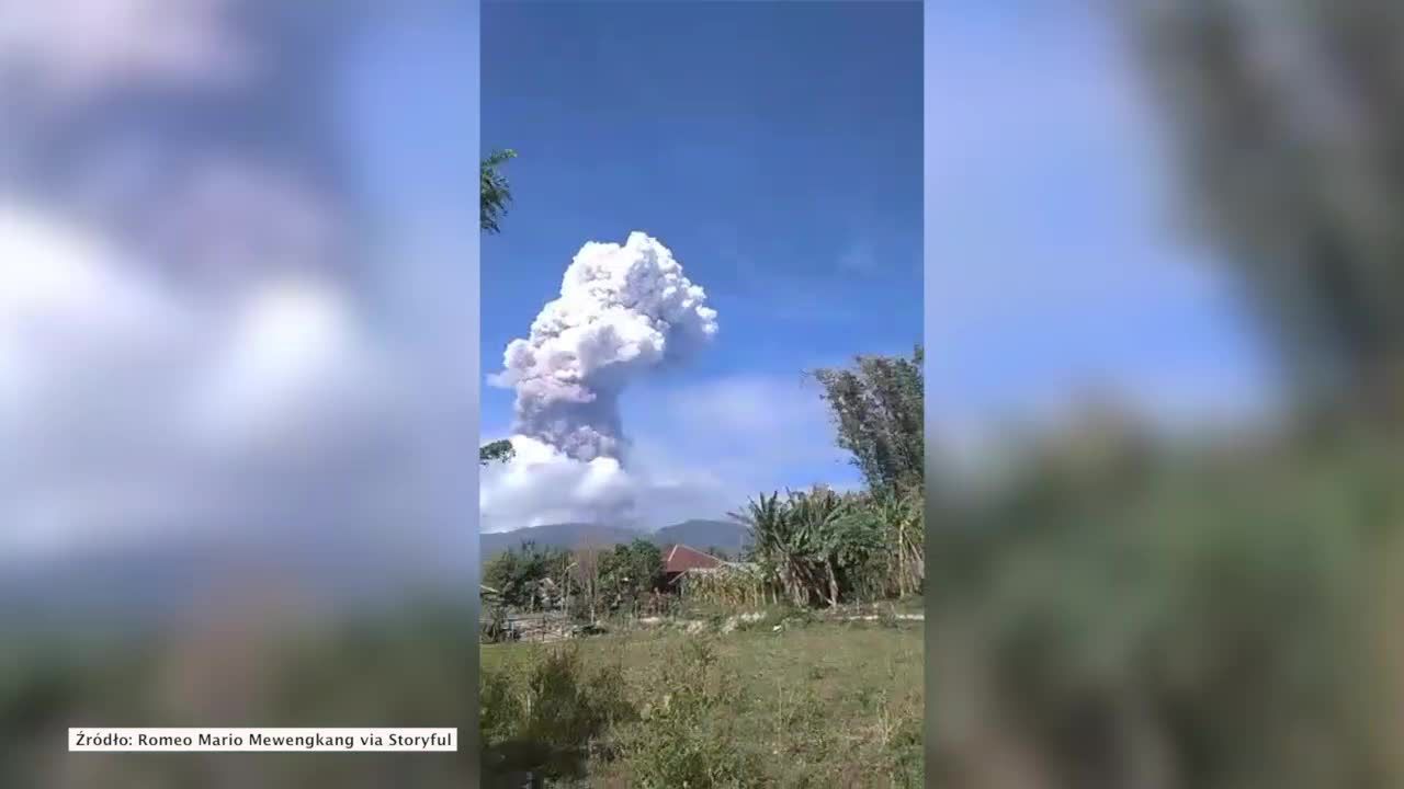 Natura nie oszczędza Indonezji. Erupcja wulkanu na wyspie Sulawesi