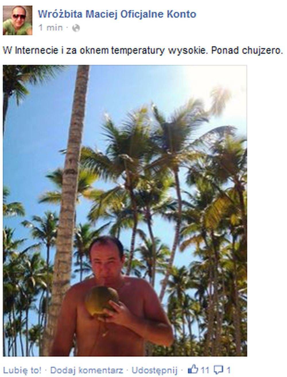 Wróżbita Maciej

Fotografia: screen z Facebook.com
