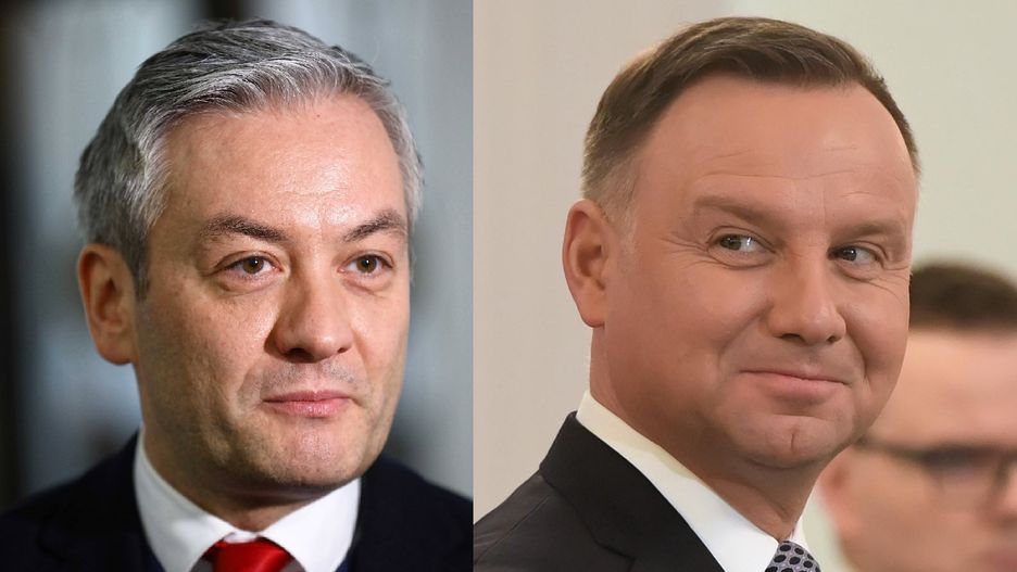 Wybory prezydenckie 2020. Europoseł Robert Biedroń i prezydent RP Andrzej Duda.