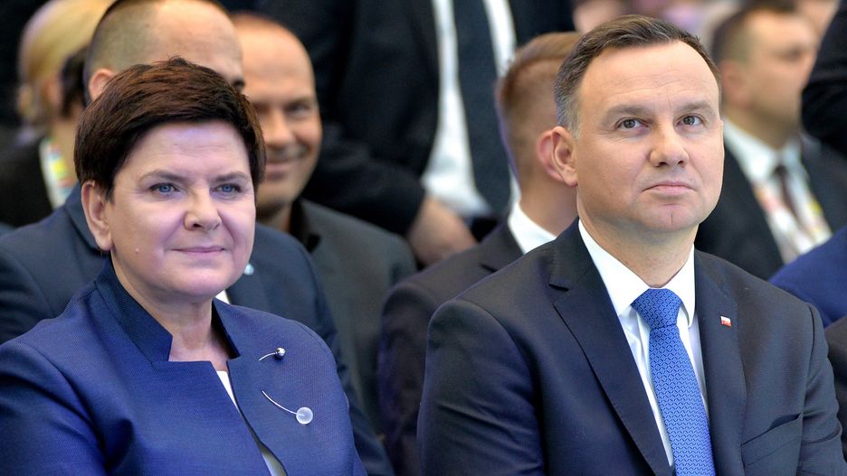 Była premier Beata Szydło i prezydent Andrzej Duda.