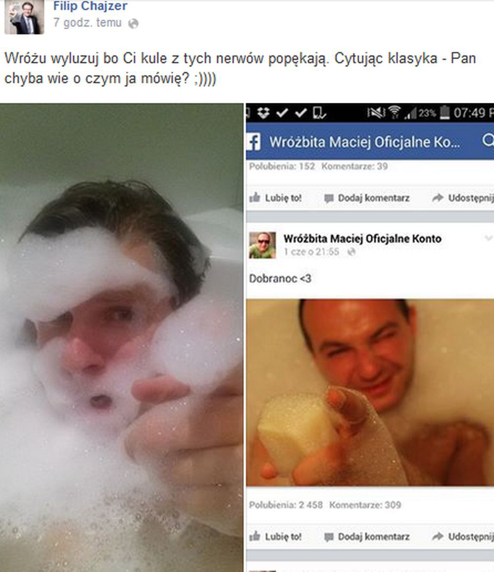 Filip Chajzer i Maciej Wróżbita

Fotografia: screen z Facebook.com