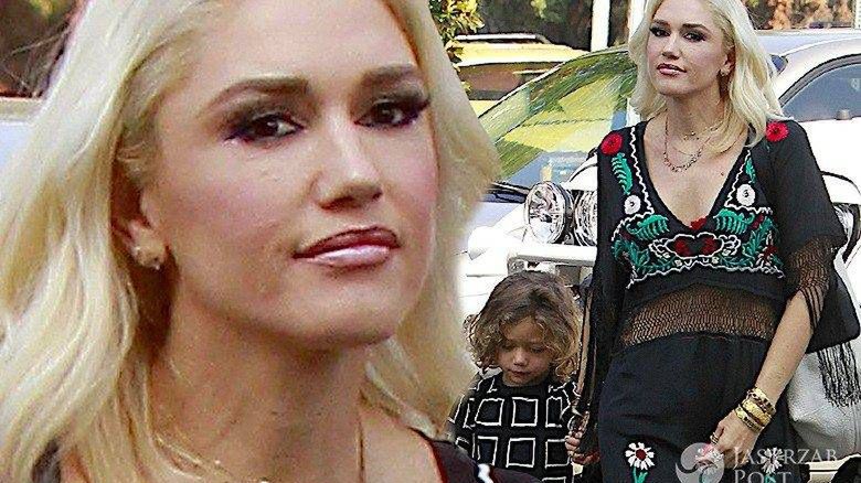 Gwen Stefani z synem Apollo wychodzą z kościoła