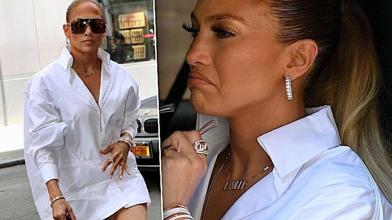 Jennifer Lopez w dżinsowych kozakach Versace