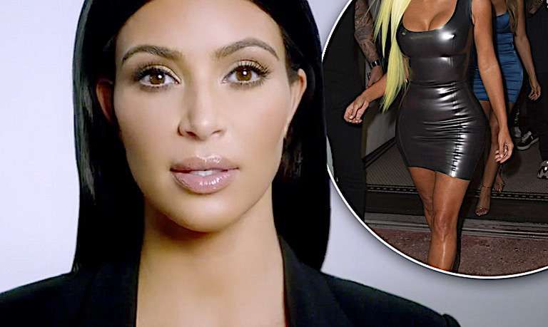 Kim Kardashian jak porno koszmarek. Lateksowa sukienka opinała jej seksowne ciało, ale nowa fryzura zdecydowanie popsuła cały efekt