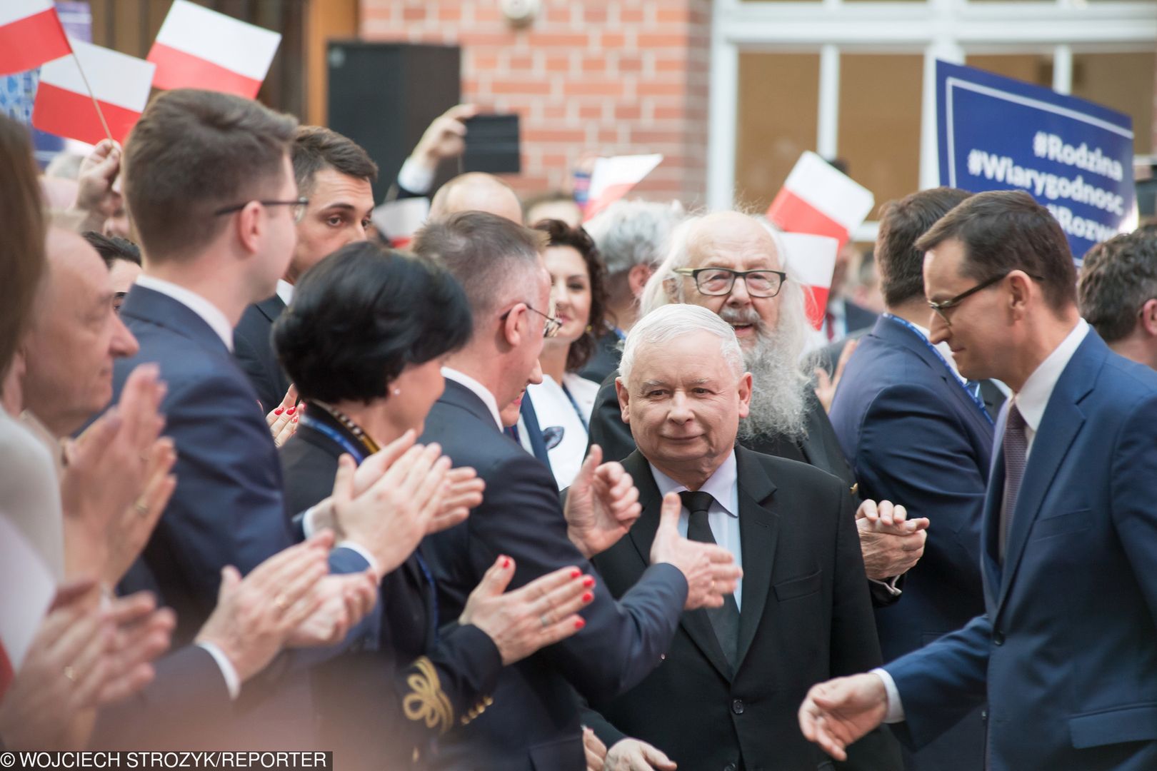 30.03.2019 Gdansk Politechnika Gdanska Konwencja regionalna PiS przed wyborami do Parlamentu Europejskiego z udzialem prezesa Jaroslawa Kaczynskiego i premiera Mateusza Morawieckiego  Fot. Wojciech Strozyk/REPORTER 