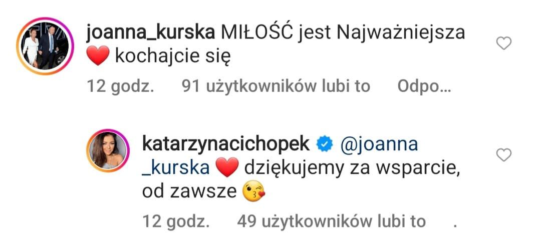 Joanna Kurska wspiera Katarzynę Cichopek i Macieja Kurzajewskiego