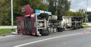 Chełm: Utrudnienia w ruchu. Przewróciła się cysterna z cementem