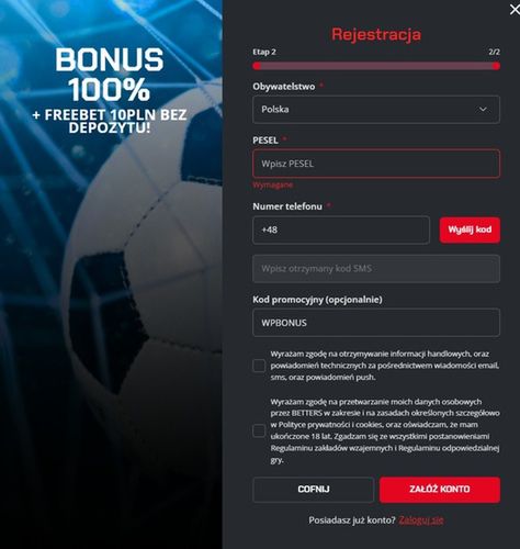 Betters rejestracja