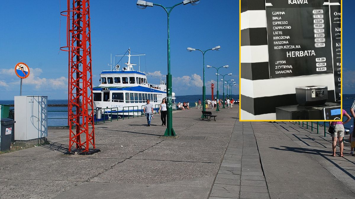 Pokazał cenę na kawę w Krynicy Morskiej 