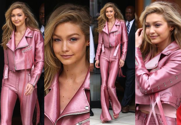 Gigi Hadid w metalicznym różu od polskiego projektanta!