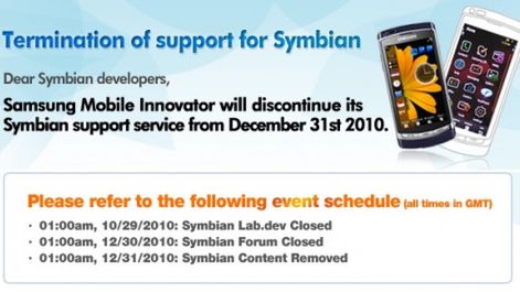 Samsung kończy ze wsparciem dla smartfonów z Symbianem 1