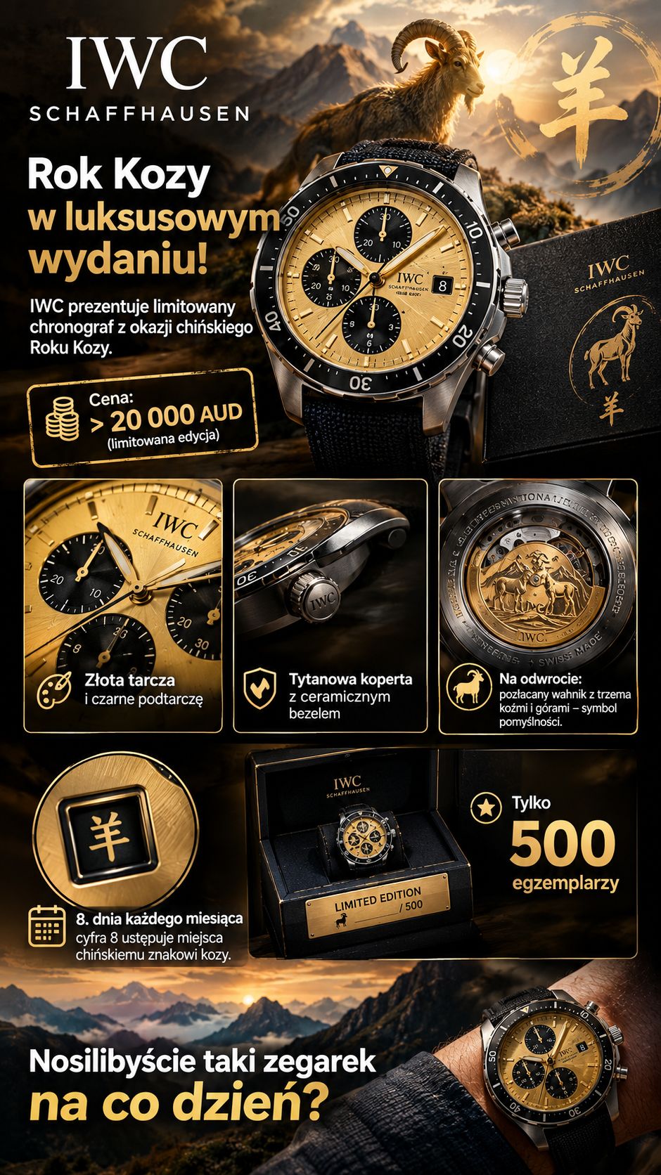 Szwajcarski luksus na Rok Kozy. Niesamowite ukryte detale nowego IWC