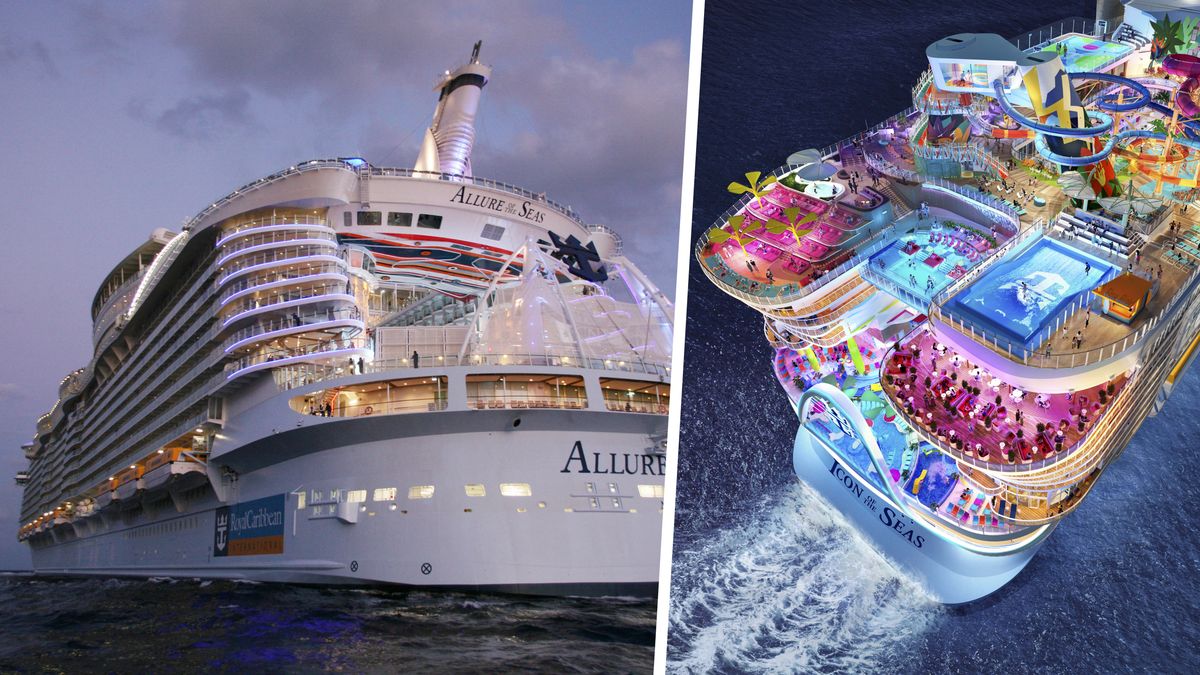 Czołówka największych wycieczkowców świata zdominowana jest przez statki Royal Caribbean International. Na zdjęciu z lewej: Allure of the Seas. Z prawej: Icon of the Seas