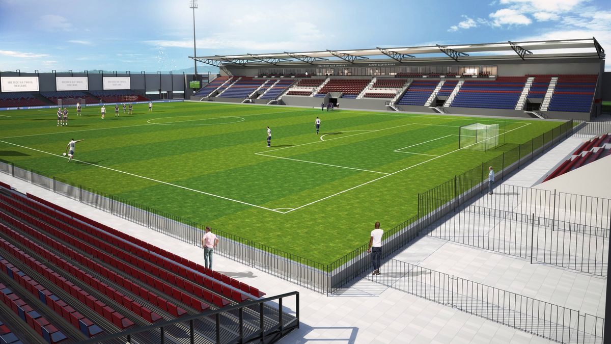 Materiały prasowe / Raków Częstochowa / Na zdjęciu: wizualizacja nowego stadionu Rakowa Częstochowa