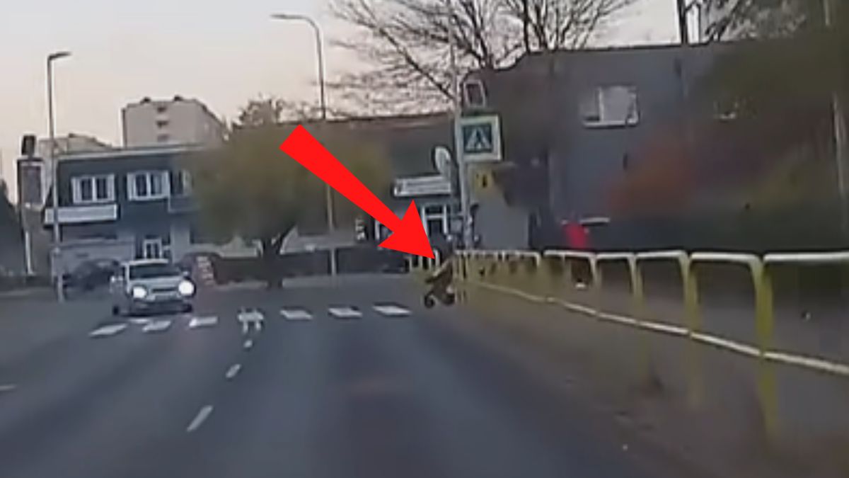 Wózek sam wjechał na pasy.